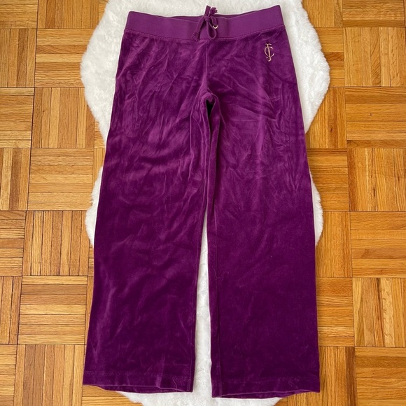 JUICY COUTURE straight leg velour track pants - Picture 1 of 6